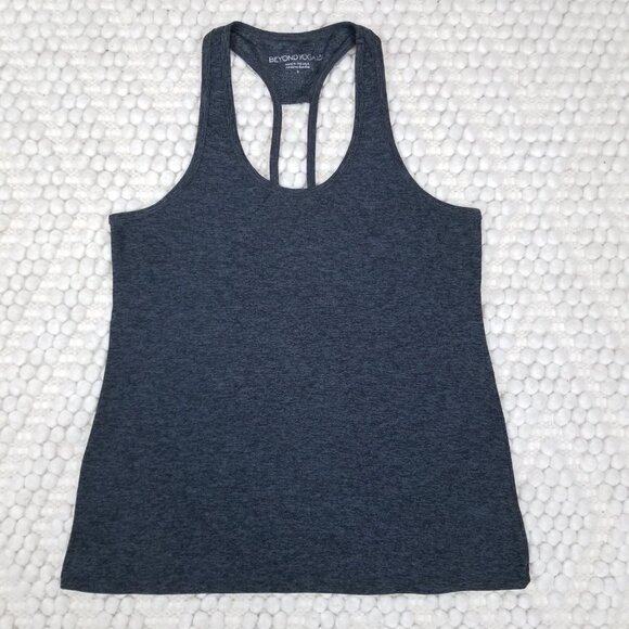 Beyond Yoga Spacedye Double Up Racer Tank Charcoal Black Sz Small - Picture 6 of 9